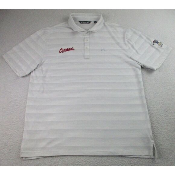 Travis Mathew Other - Travis Mathew Polo Shirt Mens XL Coronado White Striped Embroidered Short Sleeve